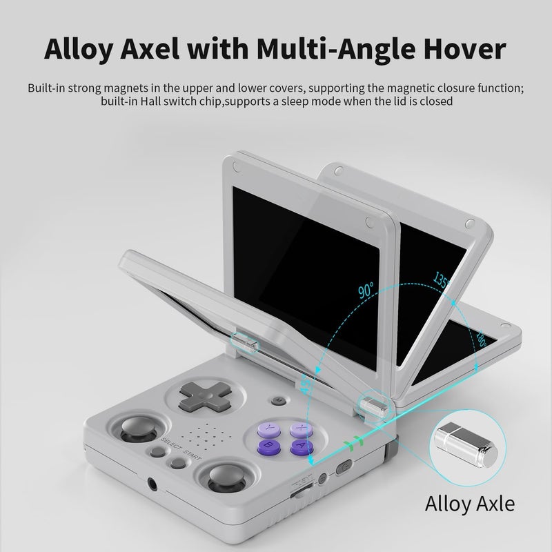 GiipGoop RG34XXSP Retro Handheld Game Console RG34XX SP Retro Gaming Console with 64G Preloaded 5000+ Games,3300 mAh Battey, Portable Pocket Arcade Support 30+ Simulators 5G WiFi Bluetooth HD Gray - Image 2